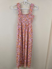 OLD NAVY WOMENS SUN DRESS SIZE S SMALL STRETCH STRAPS & BUST HAND POCKETS FLORAL