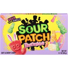 3.1 oz Box Sour Patch Kids Bunnies Soft  Chewy Easter Candy Sour Sweet Gummies