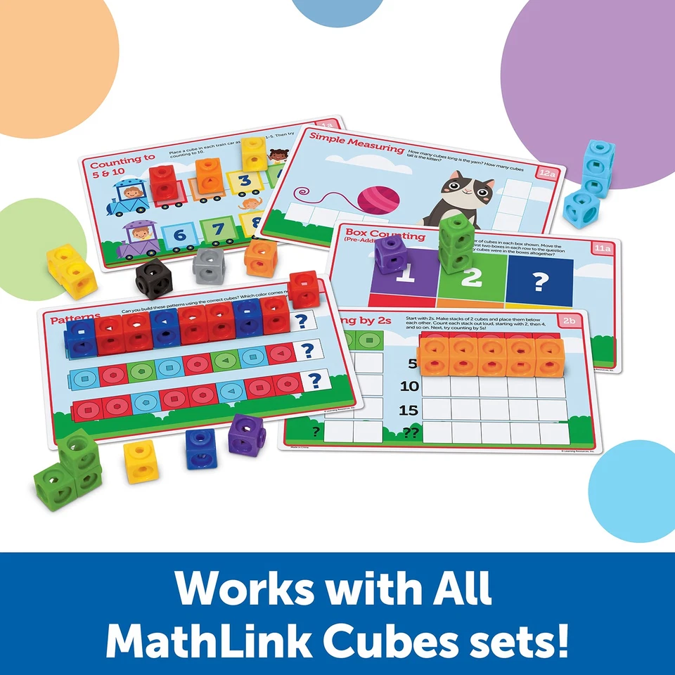Juego de actividades preescolares MathLink Cubes 115 piezas para habilidades matemáticas tempranas Foto 4 de 4