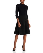 $128 Tahari Women's Mixed Media A-Line Dress, Black, M