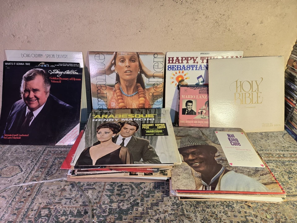 Lot 36 Vintage Vinyl Records 60s - 80s Varying Artists Rock, Jazz, Etc W/Holder - Image 4 of 4