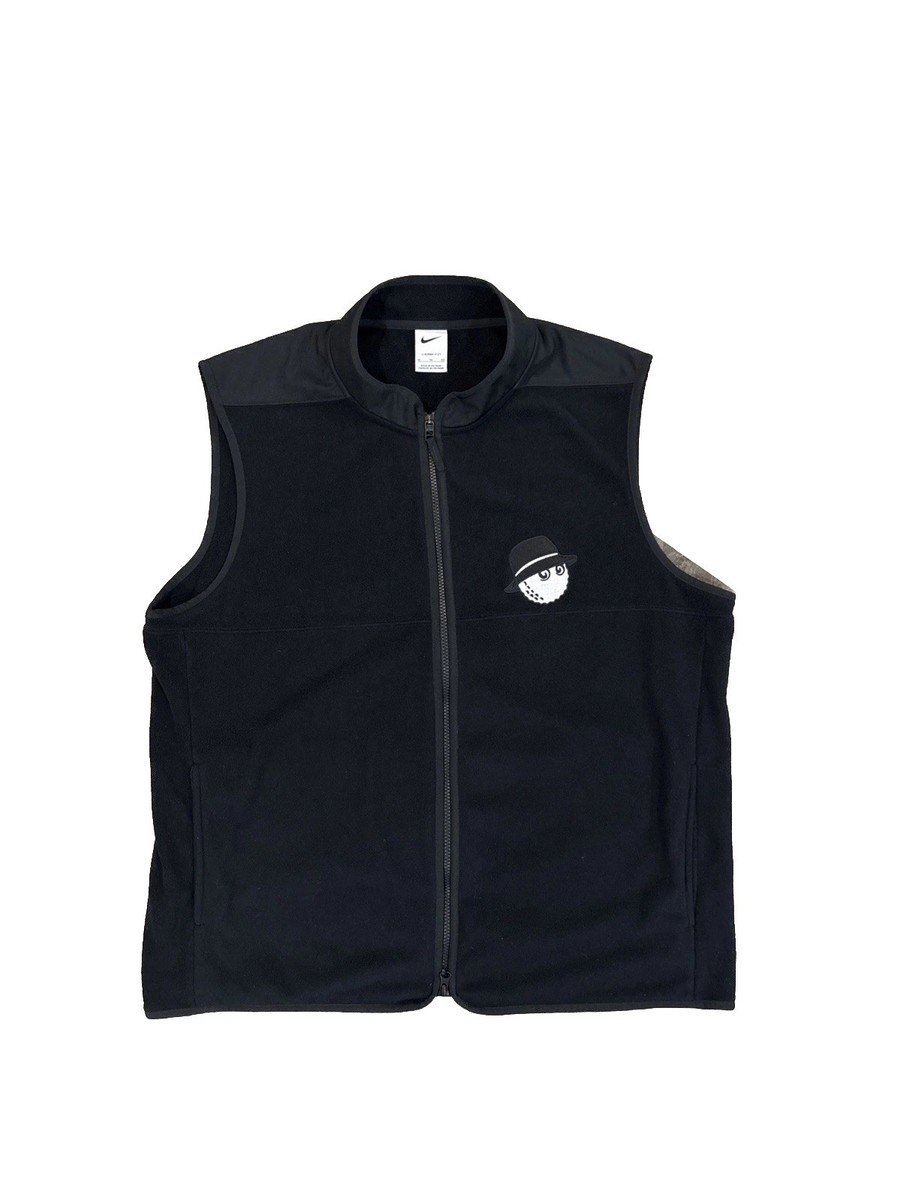 こ*ん様 NIKE × MALBON GOLF サーマフィット ハーフジップシャ Malbon Golf + Nike Therma-Fit Victory Vest Black Golf Wear XL