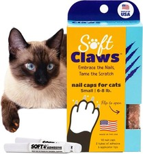 Soft Claws Nail Caps for Small Cats, 40 Count, Pink Sparkle, Scratch Protection