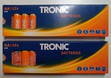 Tronic AA LR6 Alkaline Batteries 24 Pack 1.5V New Sealed Long Life Exp 12/2030 0.29 per battery