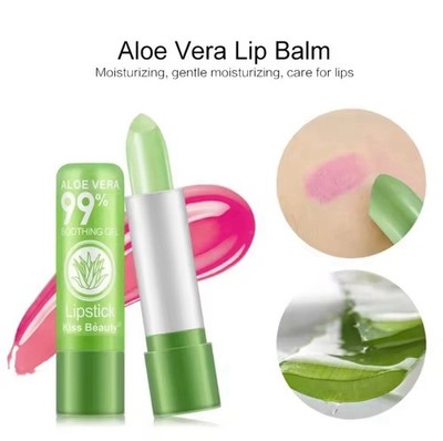 3 Stück Aloe Vera Lippenstift Set Magic Temperature Farbwechsel Lippenbalsam Lan