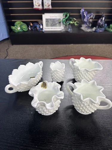 Vintage Fenton Glass Lot, Misc. Pieces (5 Pieces) - Ruffled Edges