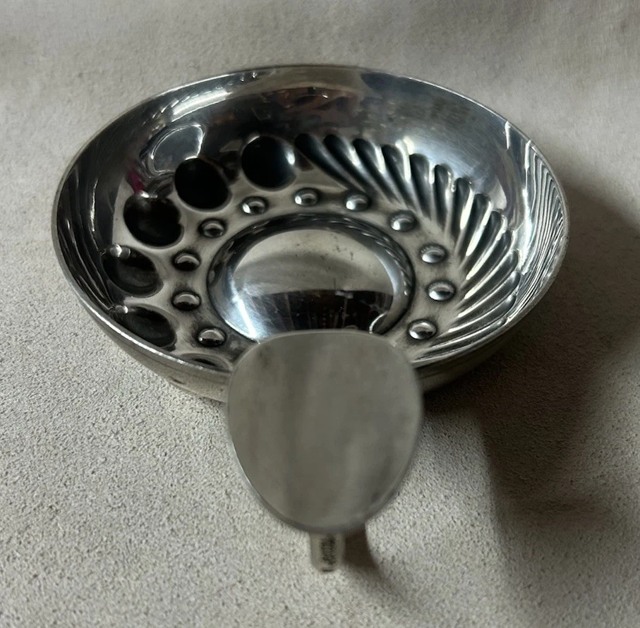 Taza de cata de vinos Tastevin chapada en plata Christofle Francia Gallia de colección Foto 3 de 4