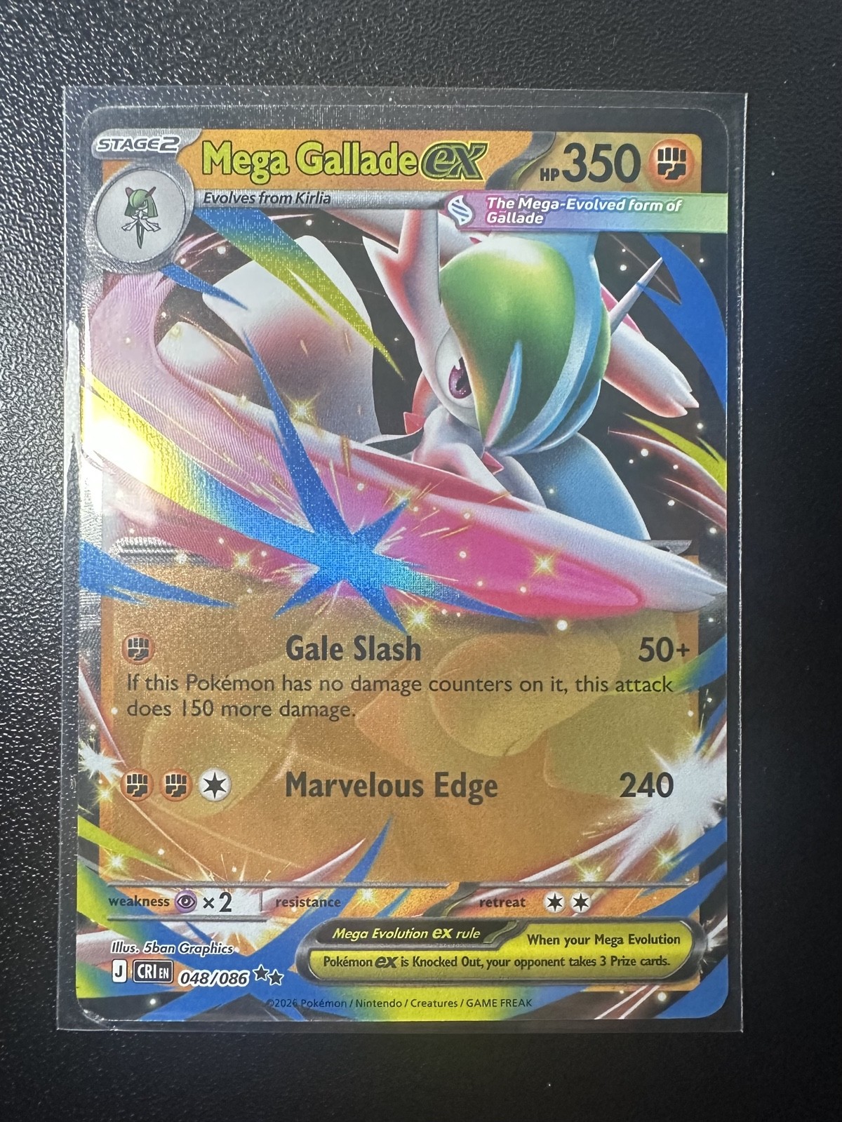Pokemon Mega Gallade ex 048/086 Me04: Chaos Rising Holo