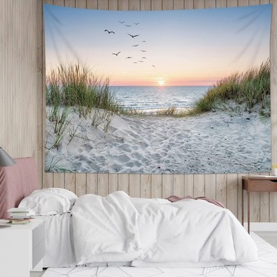 Beach Tapestry Wall Hanging Ocean Sunset Landscape Decor 60x40