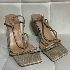 inc international concepts gold shimmer shoes Arti Strappy Dress Sandals 9 1/2