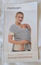 Momcozy Baby Wrap Carrier Lightweight, Hands-Free, Black, 8-35 LBS