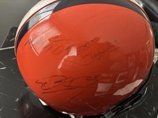 Donovan McNabb SIGNED Syracuse F/S Authentic Stat HELMET BAS 4 Inscriptions