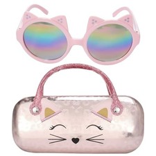Sunglasses for Girls, Baby Kids Polarized Sunglass with Cases Cat Multicolor