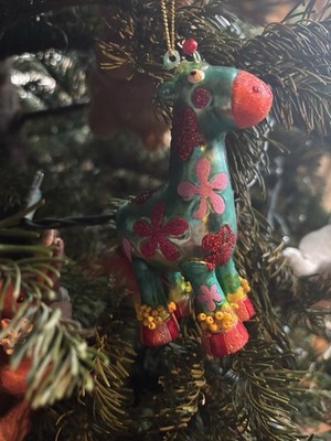 Giraffe Glass Hand BlownOrnament - Carnival, Christmas Or  Kids Birthday