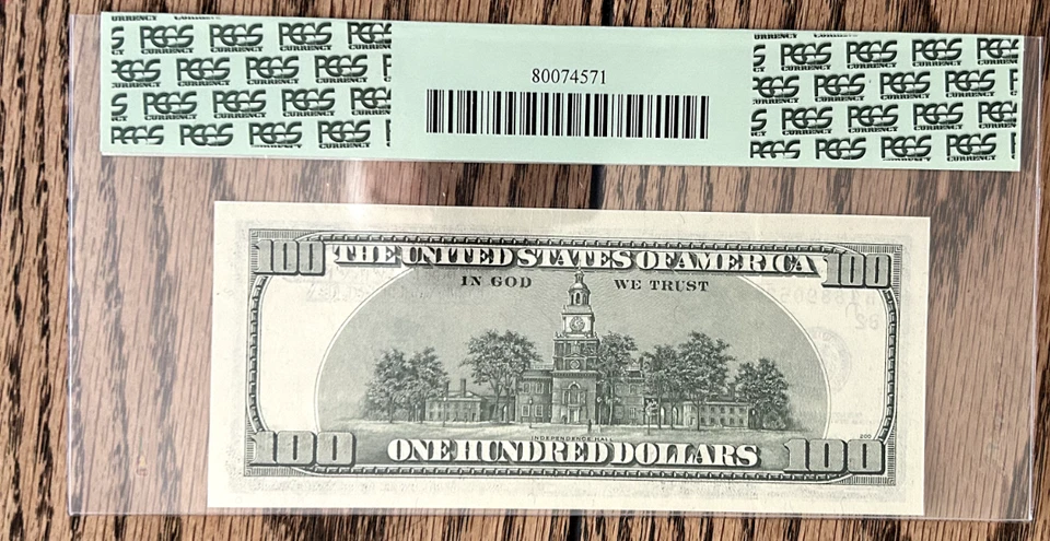 1996 Star $100 Fed Res Note New York F-2175-B* PCGS 65 PPQ S/N AB18890528* - Image 2 of 2