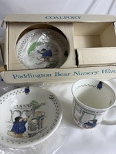Coalport Paddington Bear Nursery Ware plate cup bowl 3pc Set England Bone China