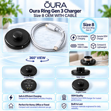 GENUINE Oura Ring Gen 3, Size 8 CHARGER With Cable