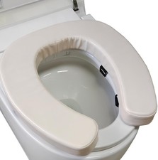 Padded Toilet Seat Cushion with 2-Inch High-Density Foam Waterproof PU Fabr...