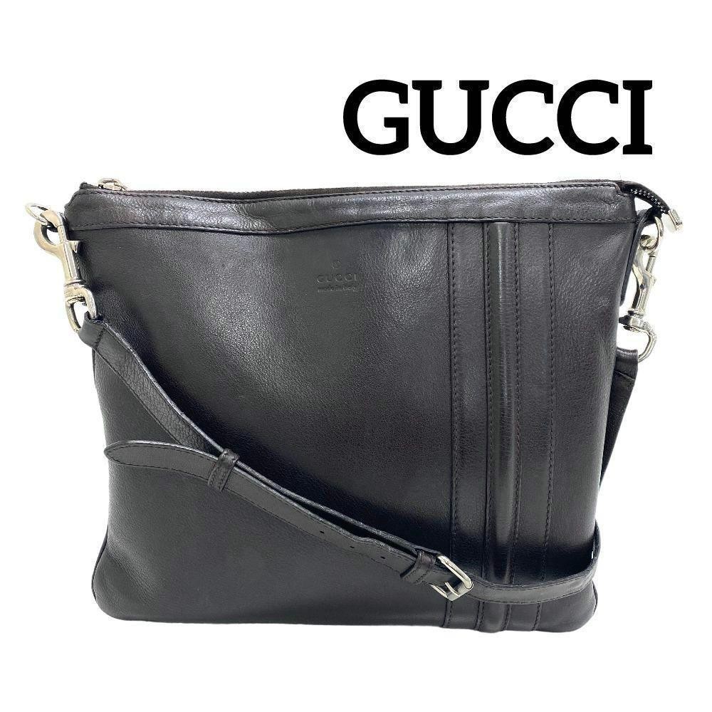 GUCCI 233329 Brown Leather Shoulder Bag with Gold Hardware PG1AZF