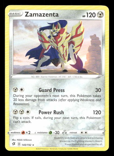 Zamazenta SWSH02: Rebel Clash 140/192 LP Pokemon