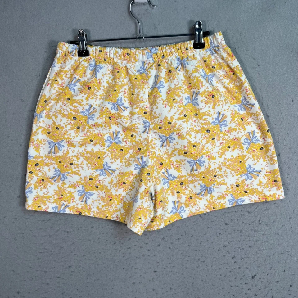 Pantalones cortos Paul & Joe para mujer grandes florales amarillos y blancos cintura elástica ligeros Foto 2 de 4