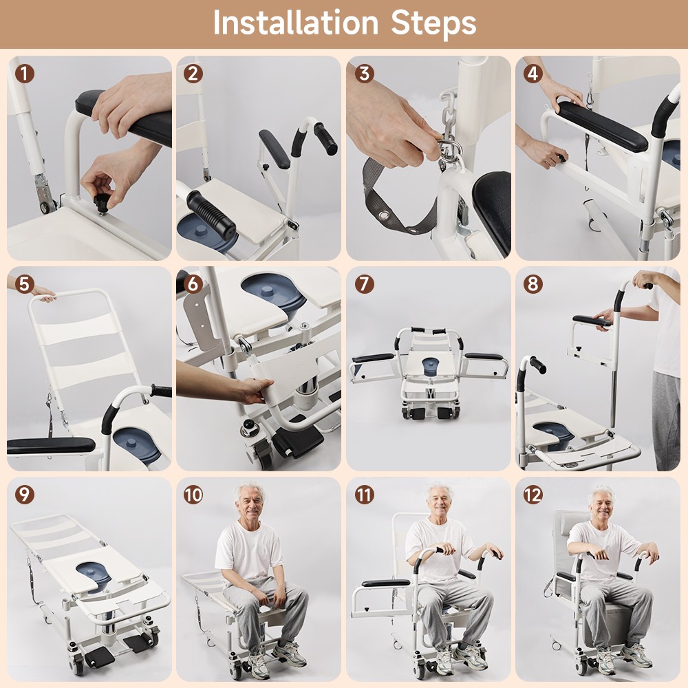 Patient Chair Hydraulic Transferred Lift Reclining transfer bed With potty