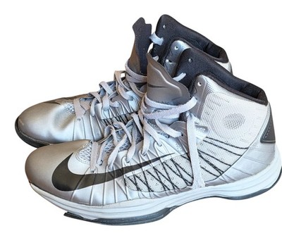 Needs Repairs - Vintage Nike Lunar Hyperdunk 10.5 Mens Shoe - Grey/Black 2012