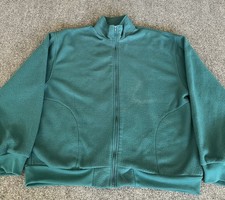 Athletic Works VTG Mens Fleece Cardigan Sweater Sweatshirt Blue XL Grunge Gorp