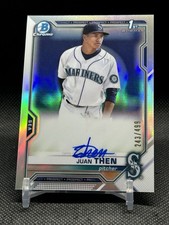 2021 Bowman Chrome 1st #CPA-JTH Juan Then Refractor /499 Autograph Mariners MLB