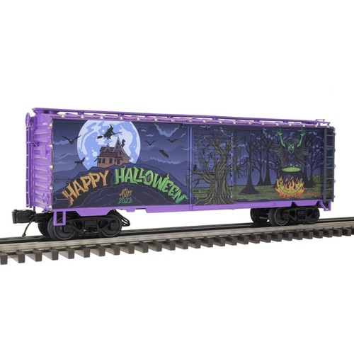 Vagón de carga Atlas 3001852 O 2022 edición Halloween 40' PS-1 con luces #13 (3 rieles) | Condition: Used
