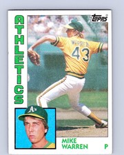 1984 Topps #338 Mike Warren Oakland Athletics Baseball Rookie Card RC. rookie card picture