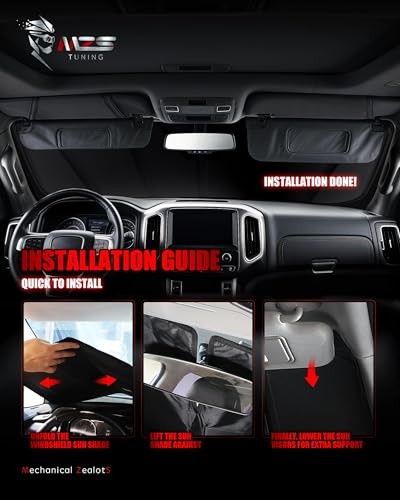  Windshield Sun Shade Compatible with Bronco 2/4 Door 2021-2025, Foldable 