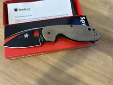 Spyderco Efficient Knife, Brown G10 Handle Black Blade, C216GPBNBK, 004V, SP-1