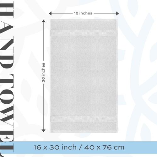 Luxury Silver Hand Towels - Highly Absorbent - Hotel spa -16X30-Set of 6 - Picture 4 of 8