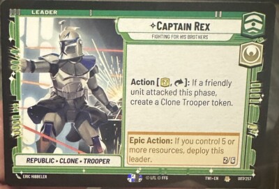 STAR WARS UNLIMITED TCG ToR CAPTAIN REX Rare Card NM | eBay