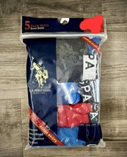 U.S. Polo Assn. Tag Free Boxer Brief's Underwear 5 Piece Boy's Size M 8-10 NEW