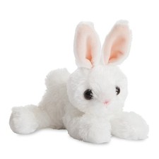 WHITE BUNNY RABBIT SOFT TOY TEDDY BEAR TOY AURORA FLOPSIES PLUSH CUDDLY 18cm