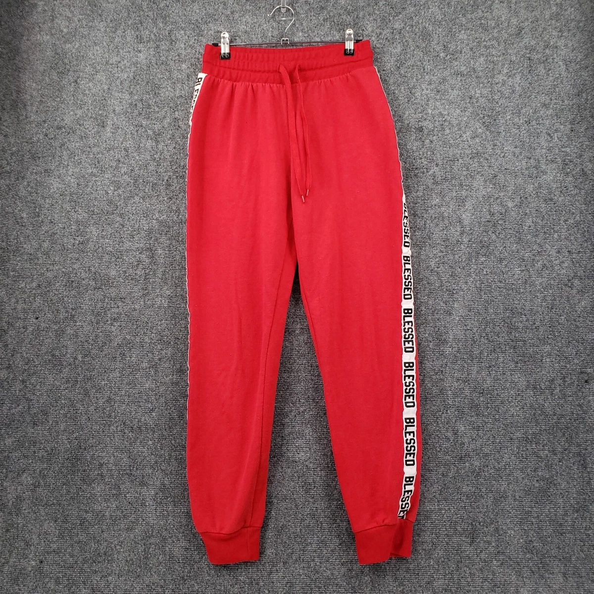 Rue21 Jogger Womens M Medium Red Sweatpants High Rise Blessed Side