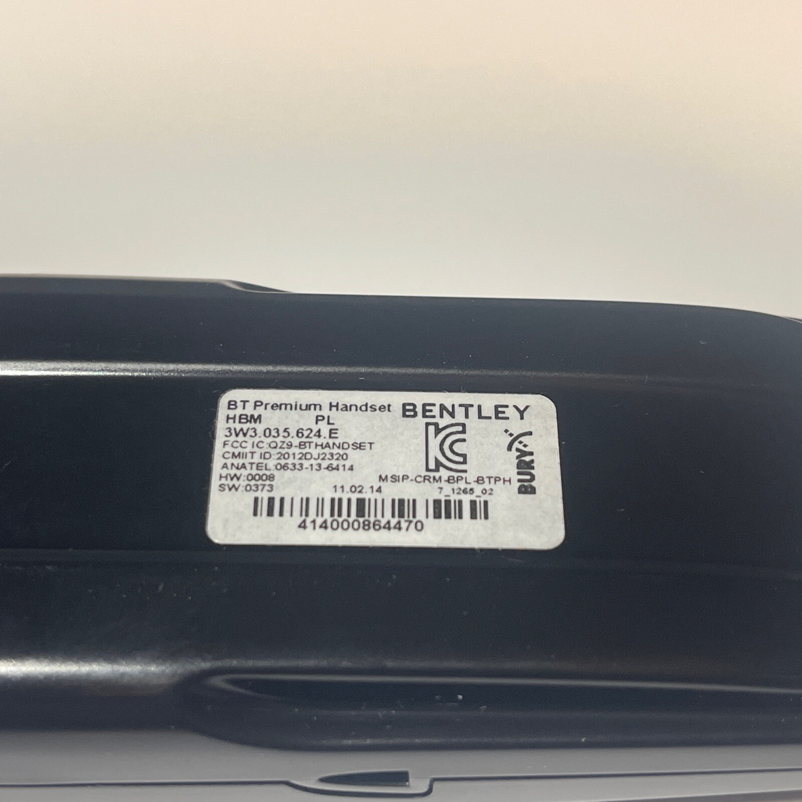 Bentley Bluetooth Adapter Phone Interface Hands Free Handset Part # 3W3035624E