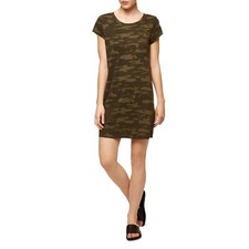 Social Standard Sanctuary Womens Shirt Dress Small Green Black Camouflage Casual