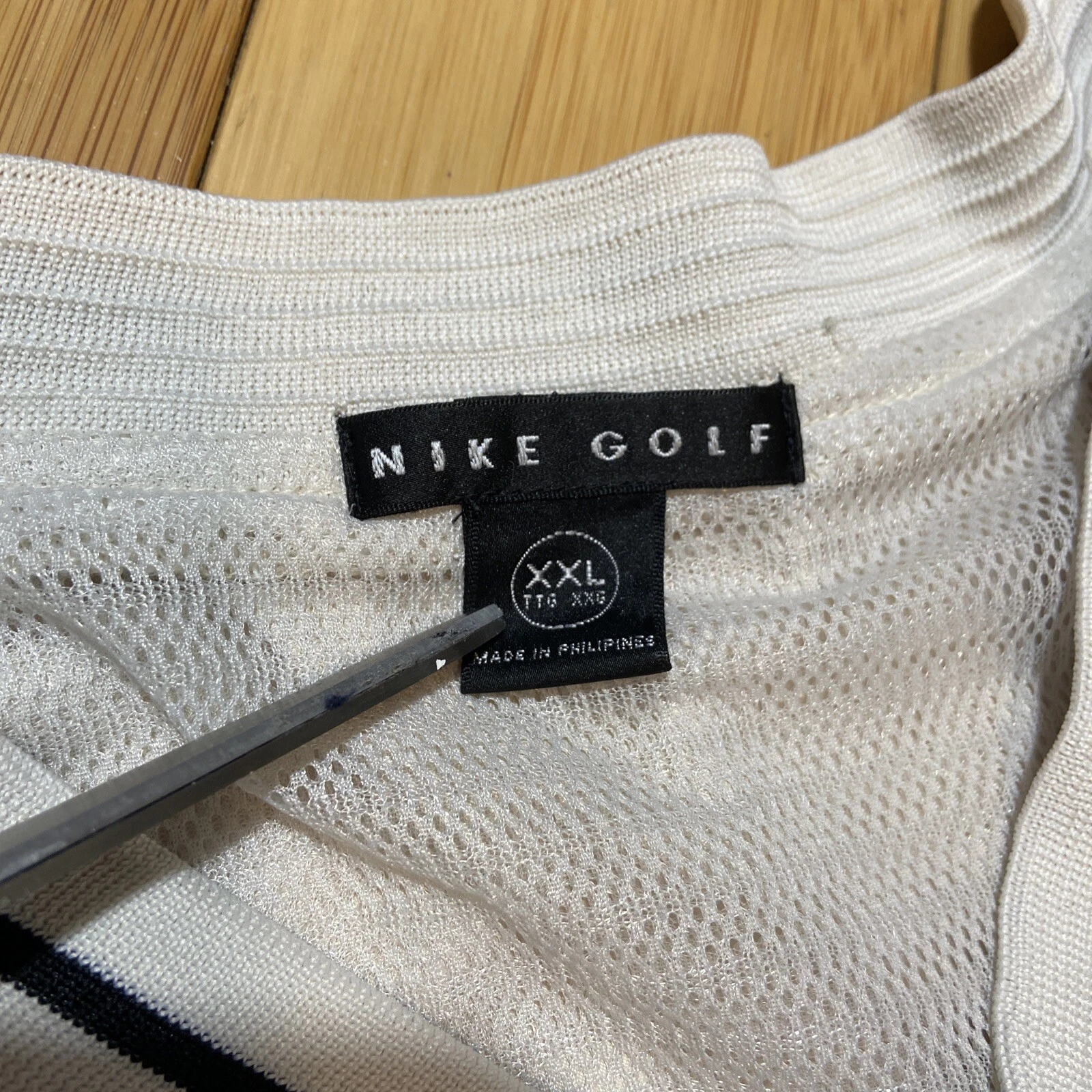 OFF WHITE X NIKE Pullover da golf Nike uomo bianchi con fodera collo a V taglia XXL 2XL