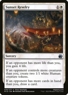 3x SUNSET REVELRY - INNISTRAD MIDNIGHT HUNT - MTG - NM Pack Fresh