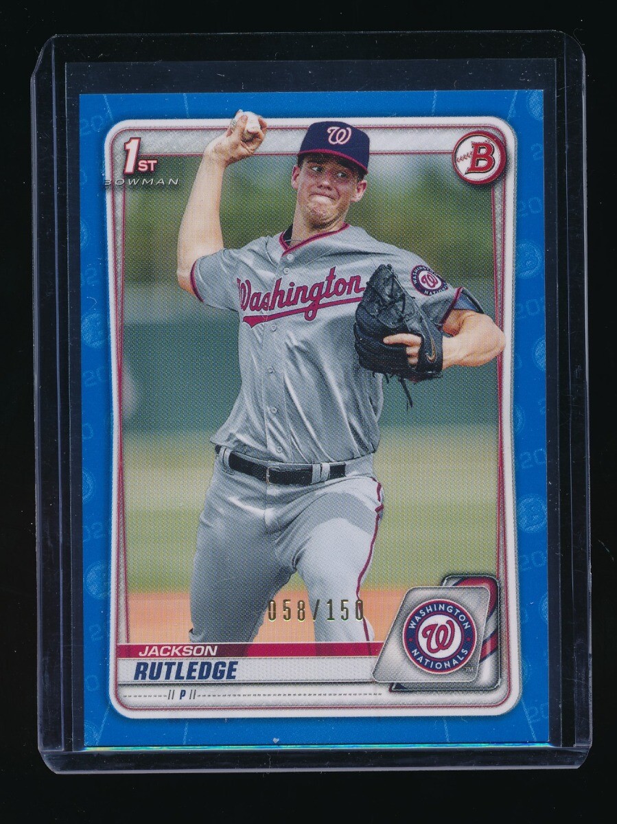 JACKSON RUTLEDGE 2020 BOWMAN PROSPECTS BLUE #BP91 RC #/150