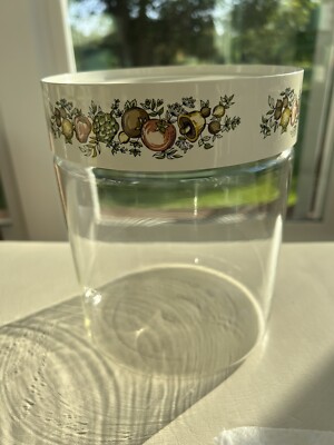 Pyrex Spice Of Life See N Store Large Canister With Lid Seal. Vintage Nice!