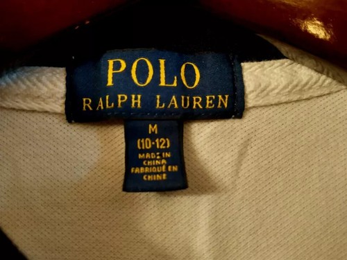 Polo Ralph Lauren Flag Red Navy White Big Pony Logo Polo Shirt Youth M (10-12) - Picture 9 of 10