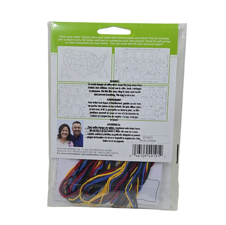 Kit de bordado Home Sweet Stitch - Patrones para los 50 Estados de EE. UU. Bucilla Foto 2 de 2