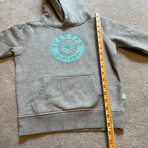 Icewear Iceland Sweatshirt Girls 8 Gray Blue Hoodie Pullover Cotton Snowflake - Picture 5 of 12