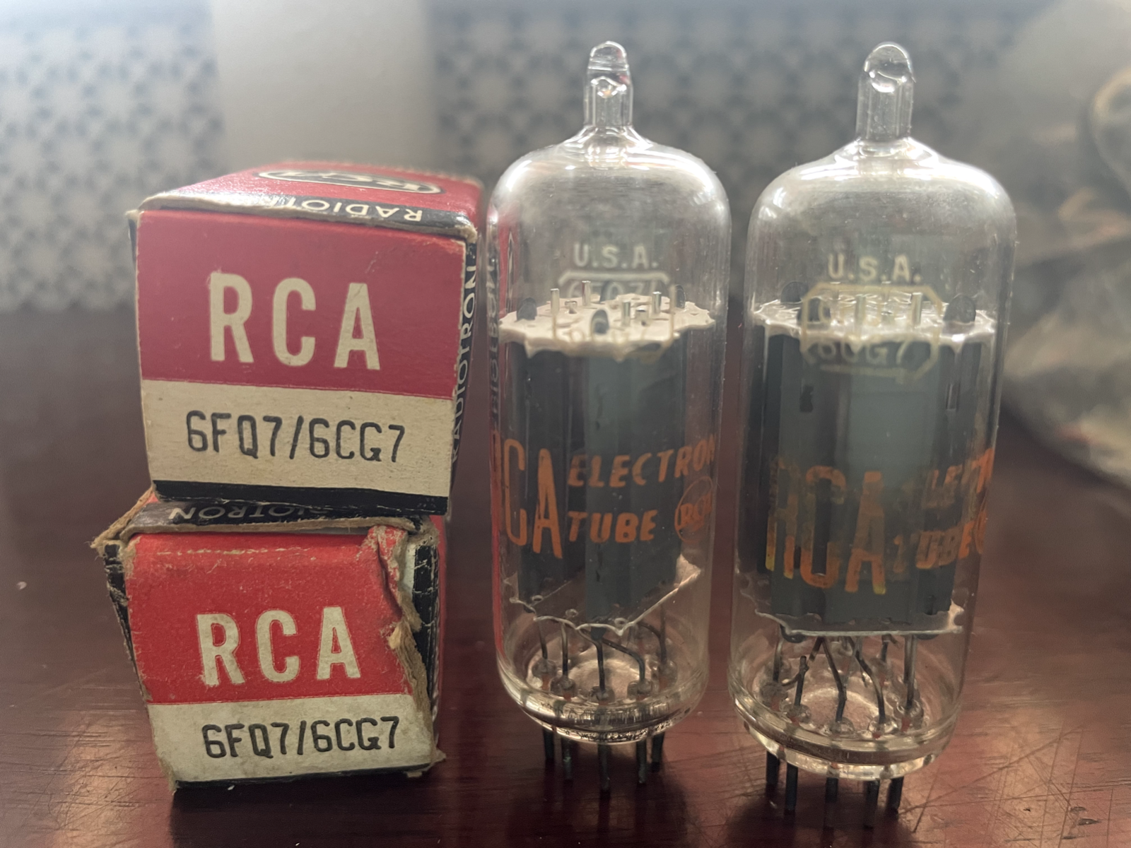 2 Unused Vintage  Rca 6cg7 Vacuum Tubes Nos Nib Cleartops