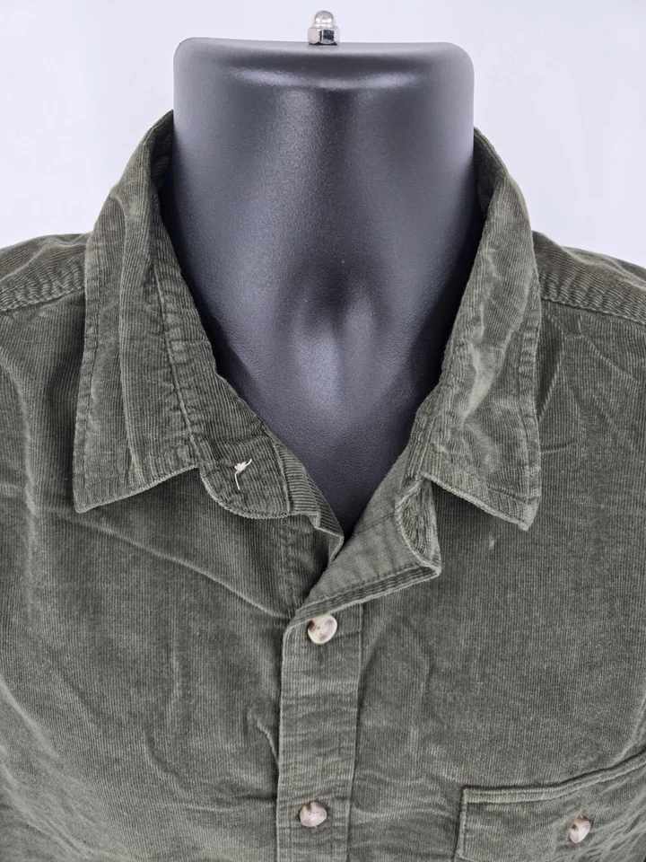 Camisa de Pana Falls Creek Grande Verde Manga Larga Bolsillo Pin Cordón Para Hombres Foto 4 de 4