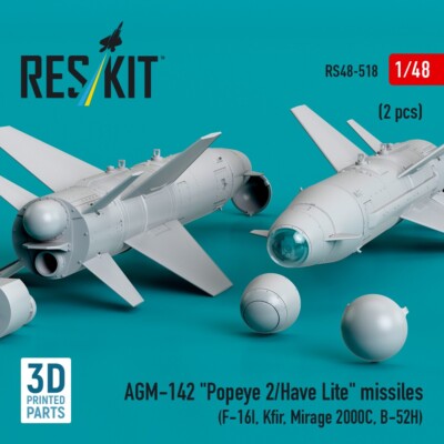 AGM-142 Popeye 2/Have Lite Missiles 2pcs 1:48 RS48-0518 for Aircraft Model Kit